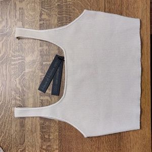 House of Harlow 1960 Luxe Essentials Compression Knit Square Neck Crop Top, NWT